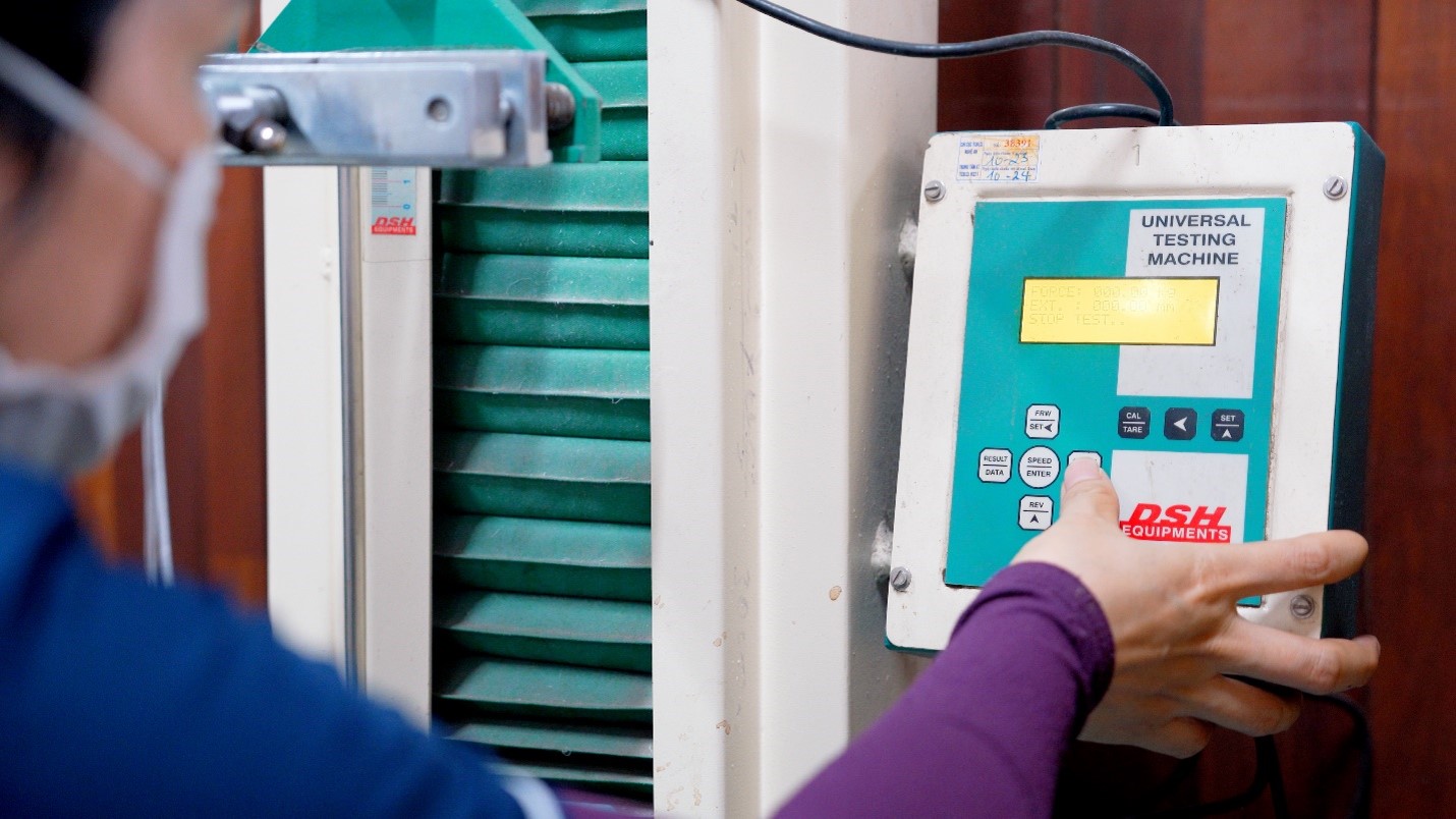 FIBC bag strength test in Nghe An Packaging Joint Stock Company