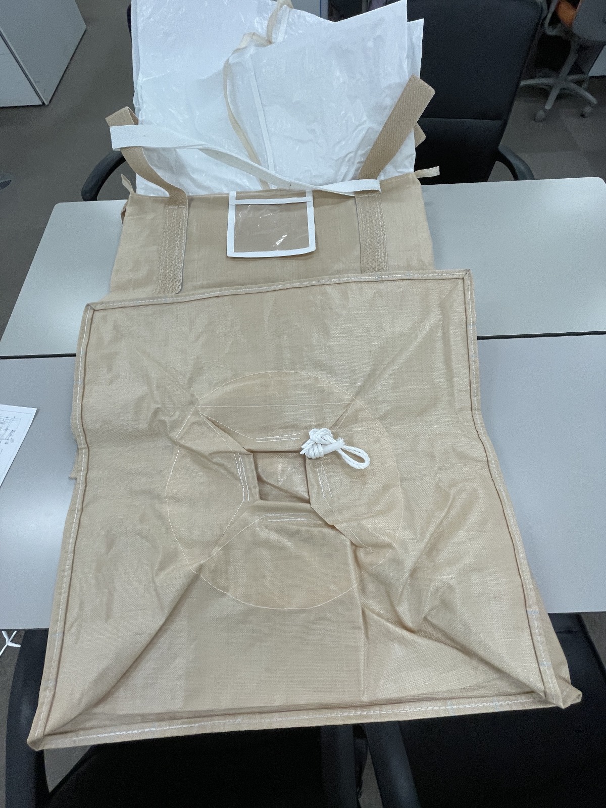 Beige FIBC jumbo bag in Nghe An Packaging Joint Stock Company